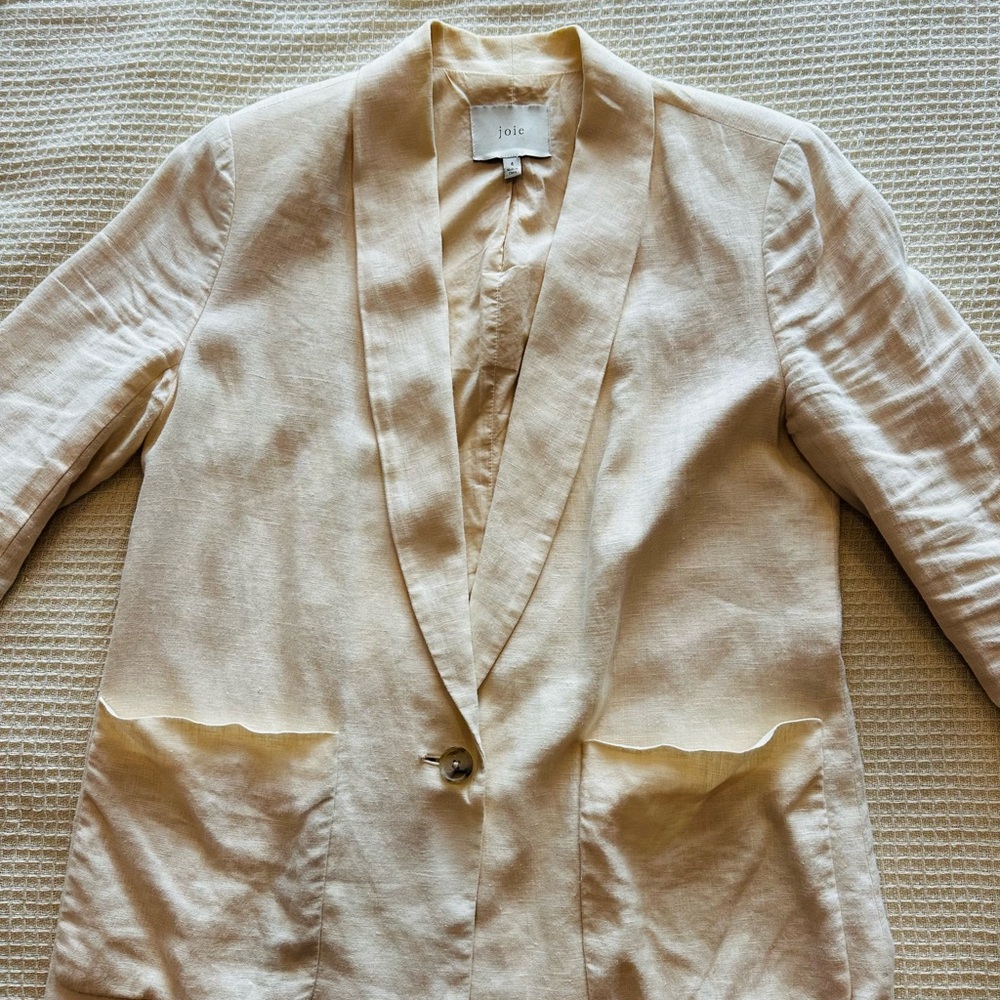 Joie Cream Blazer Lightweight Unstructured Design